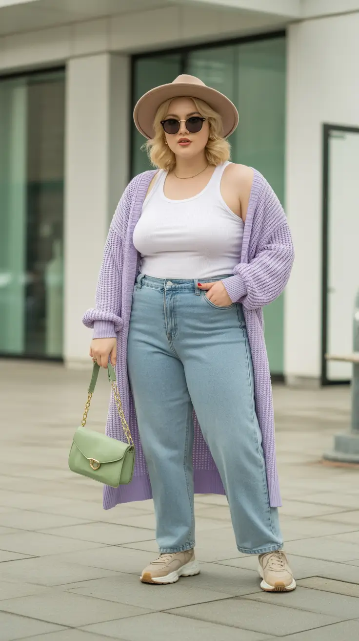 spring mom outfits 2026 plus size casual denim look