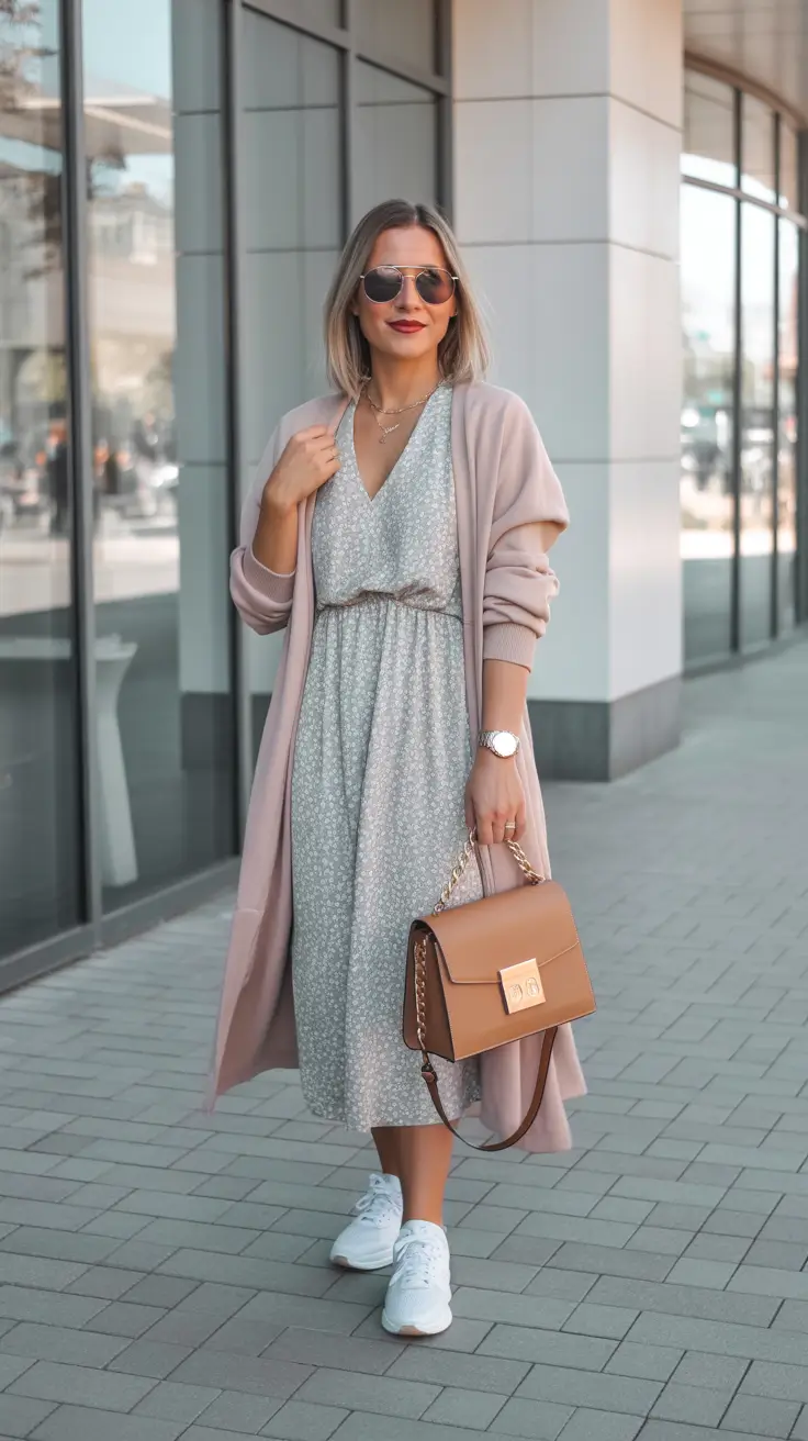 modest spring outfits for church 2026 muted floral dress