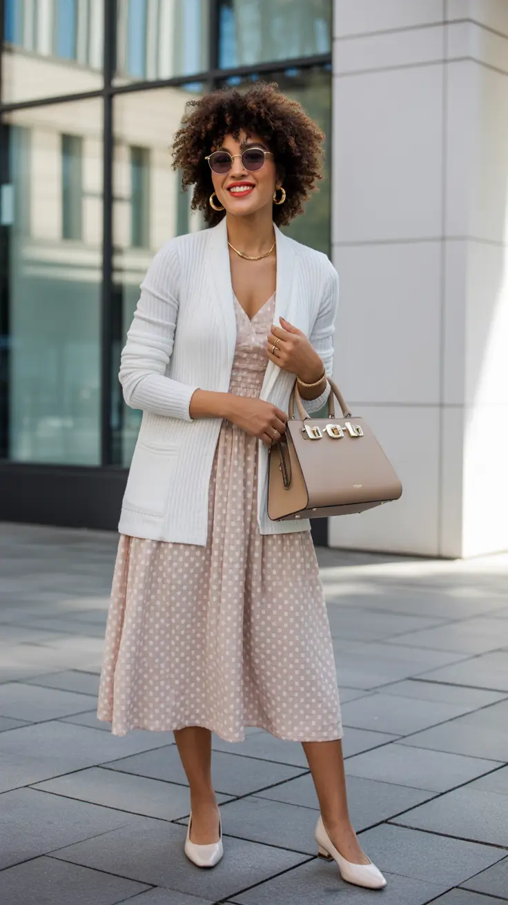 modest spring outfits for church 2026 polka dot dress