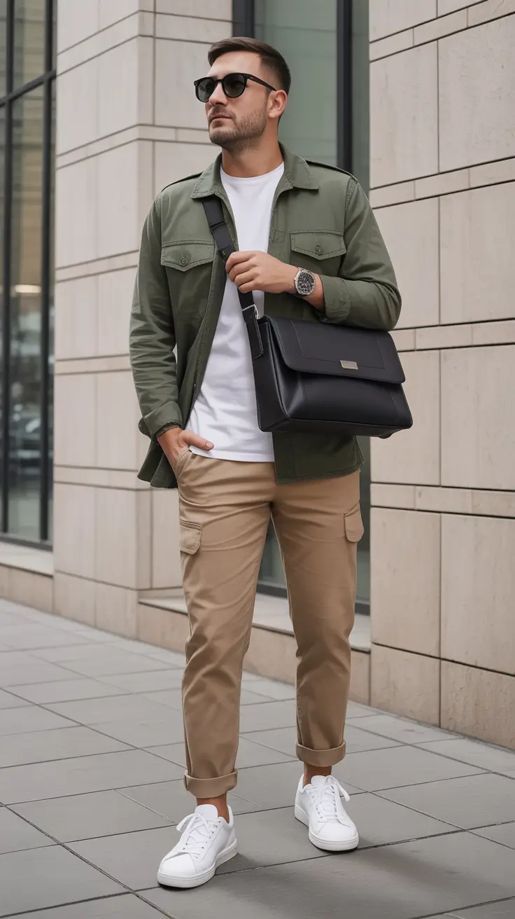 spring outfits men casual classy green jacket