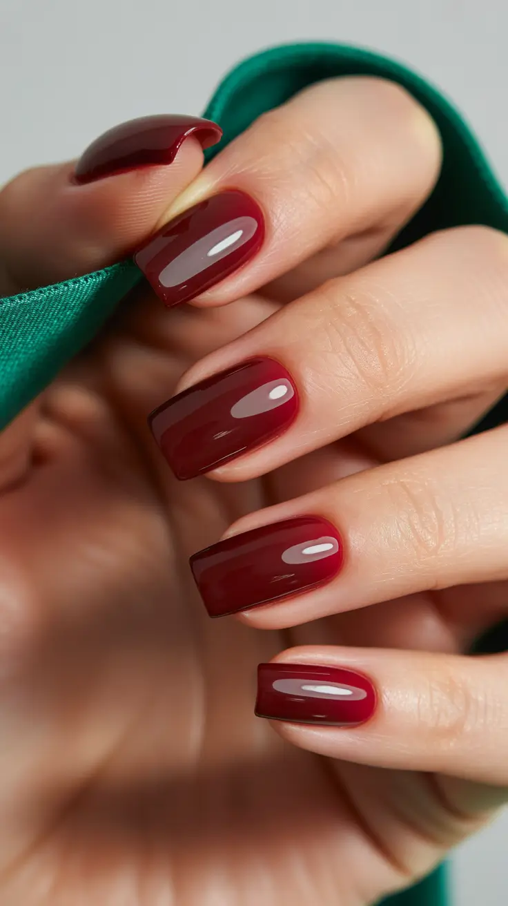 nails designs ideas February 2026 Simple short red gel nails