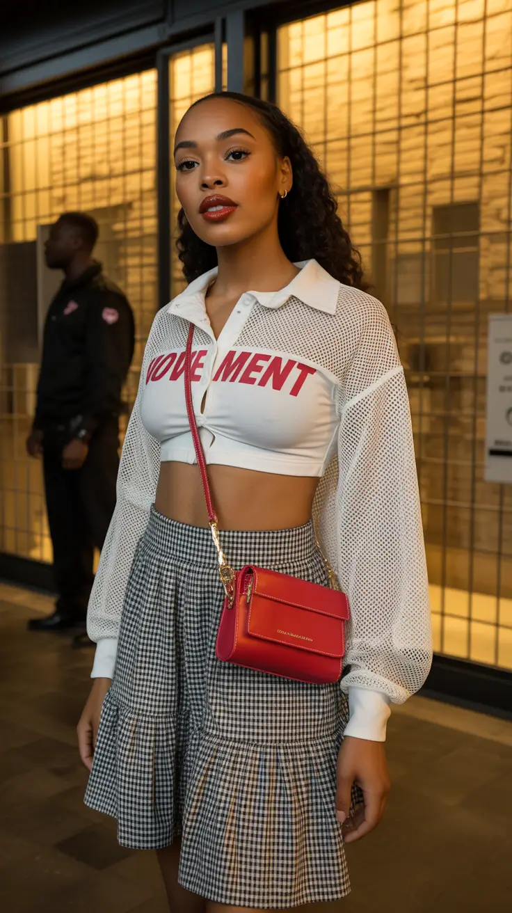 natural spring outfits black women 2026 sheer skirt style