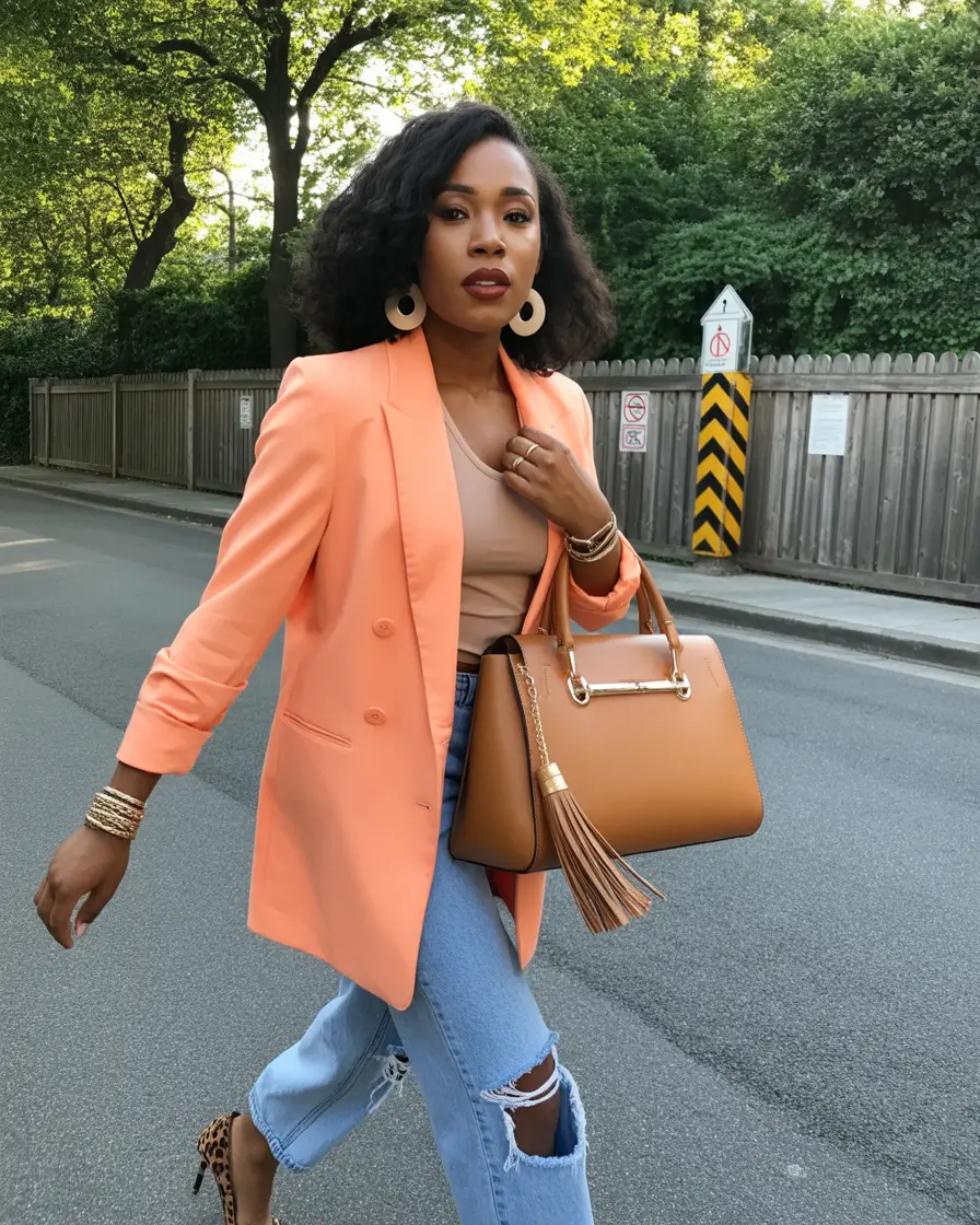 natural spring outfits black women 2026 warm neutral structure