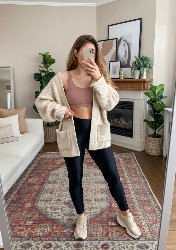 polished spring outfits for women over 30 2026 Athleisure Layers With Clean Lines