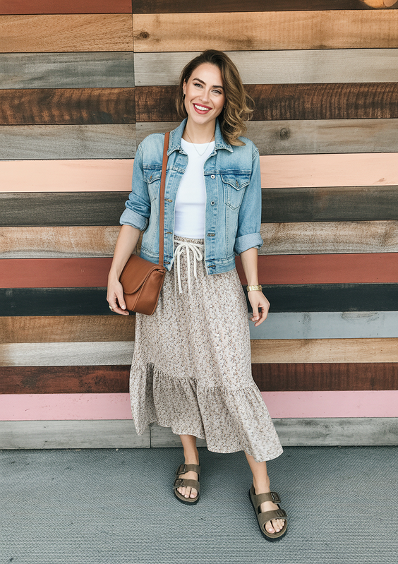 polished spring outfits for women over 30 2026 Denim Layers With Easy Structure