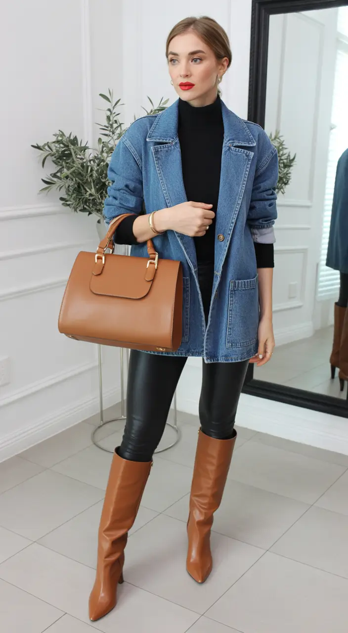 spring work outfits 2026 denim layers meet office chic confidence