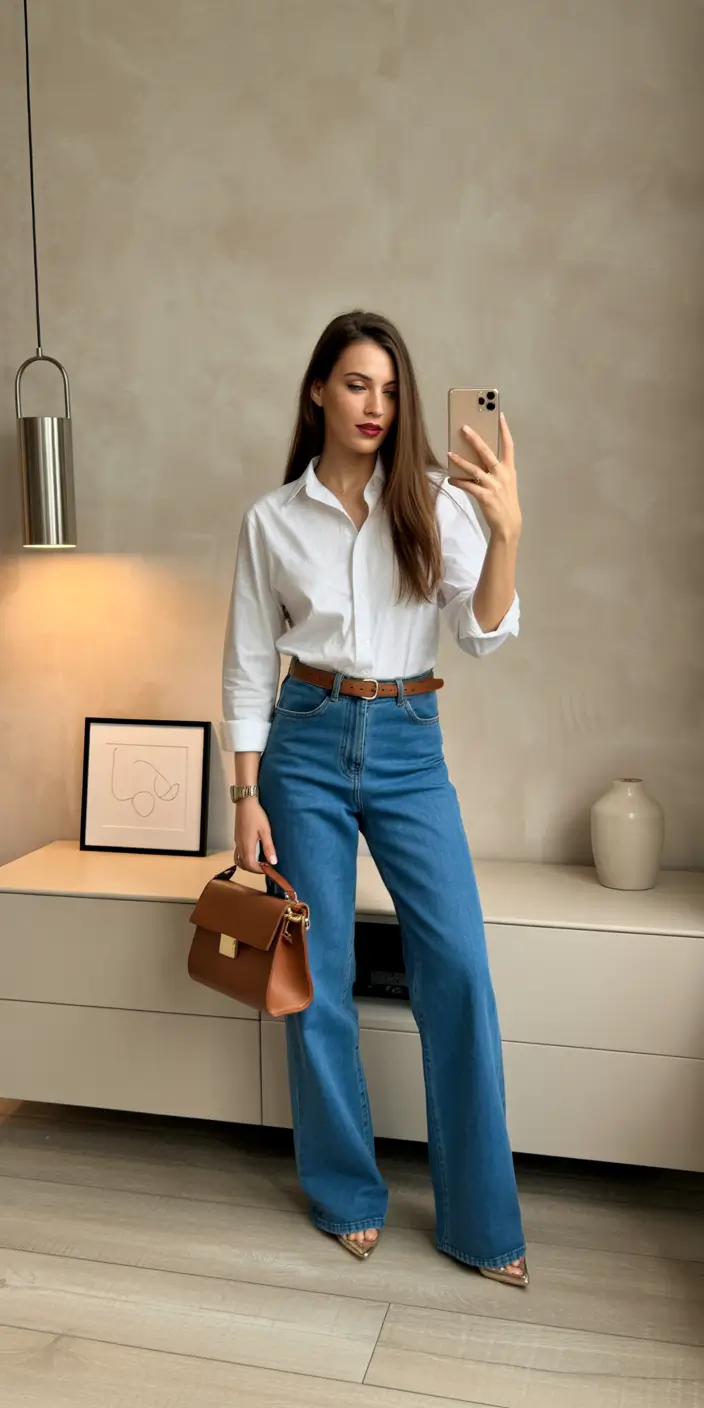 spring work outfits office chic women 2026 denim look