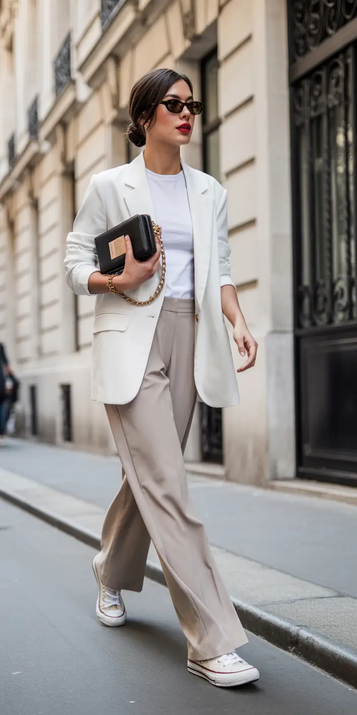 spring work outfits office chic women 2026 white blazer