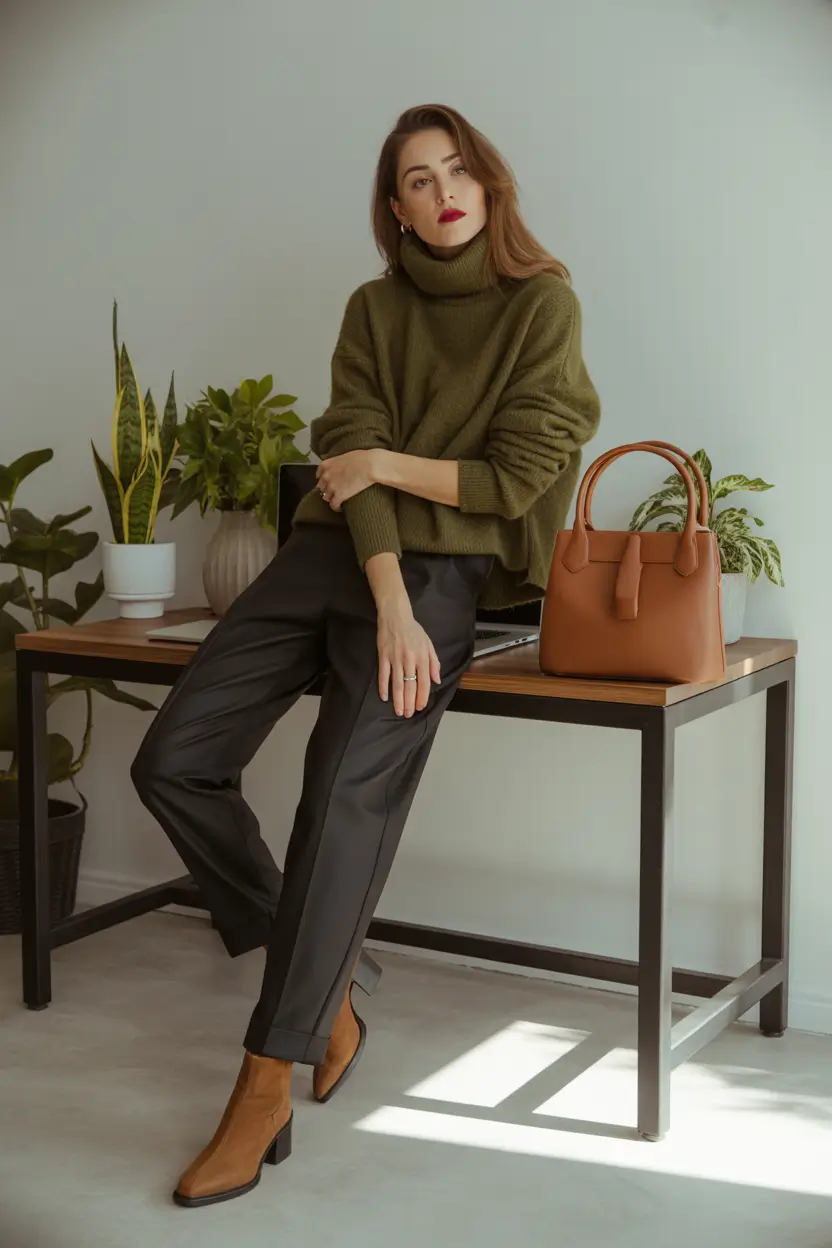 spring work outfits business casual women 2026 earthy tones
