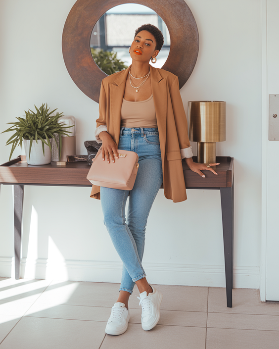 spring outfit ideas sneakers 2026 Neutral Layers and Sneakers for Soft Everyday Style