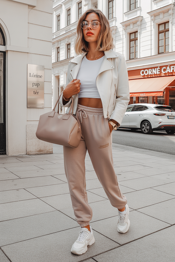 spring outfit ideas sneakers 2026 Athleisure Neutrals and Sneakers for Effortless Comfort