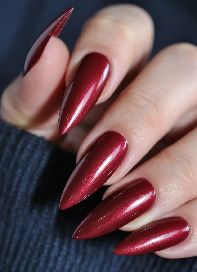 stiletto nail designs 2026 burgundy