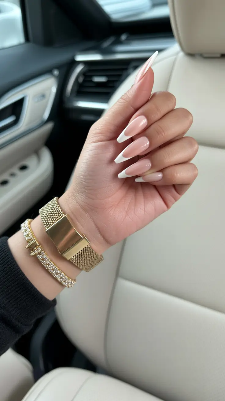 stiletto nail designs 2026 white long