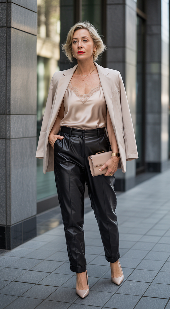stunning spring outfits for women over 50 2026 Sharp Neutrals with a City Attitude