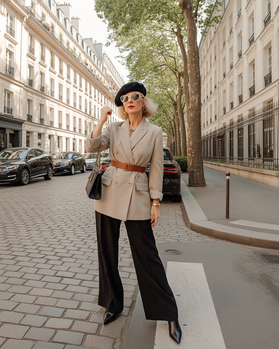 stunning spring outfits for women over 50 2026 Confident Tailoring with a Parisian Edge