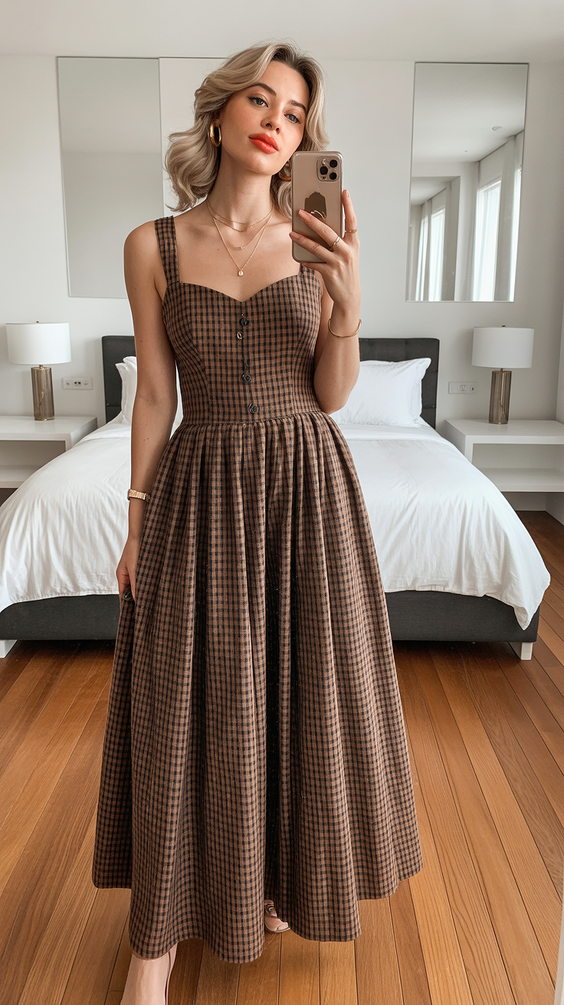 spring travel outfits 2026 Soft Checks and Effortless Femininity on the Move