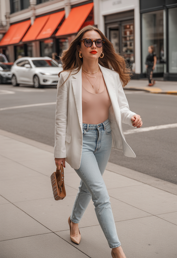 spring travel outfits 2026 Effortless Blazer Energy for Modern City Days