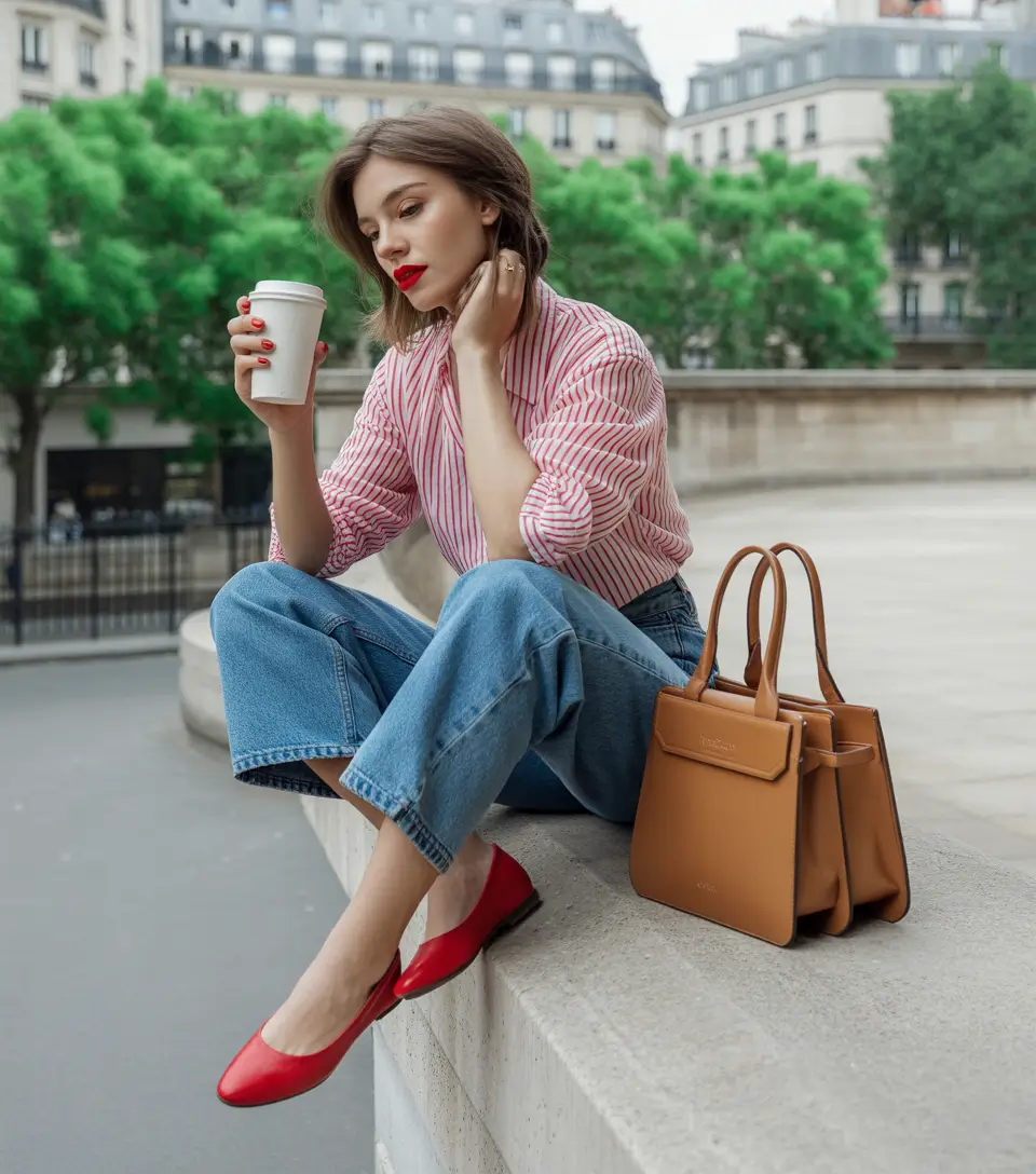 spring shoes red ballet flats