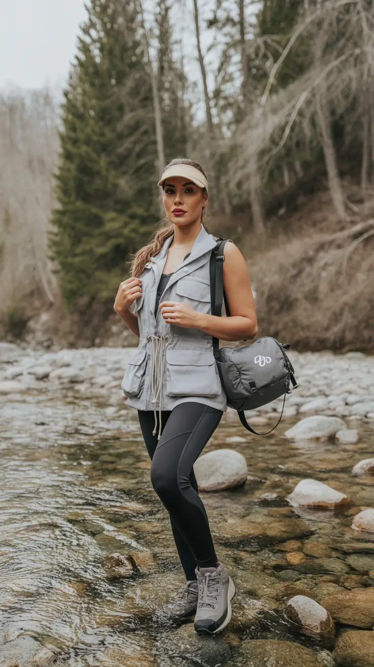 trendy camping spring outfits Utility Vests for Active Cold Spring Camps
