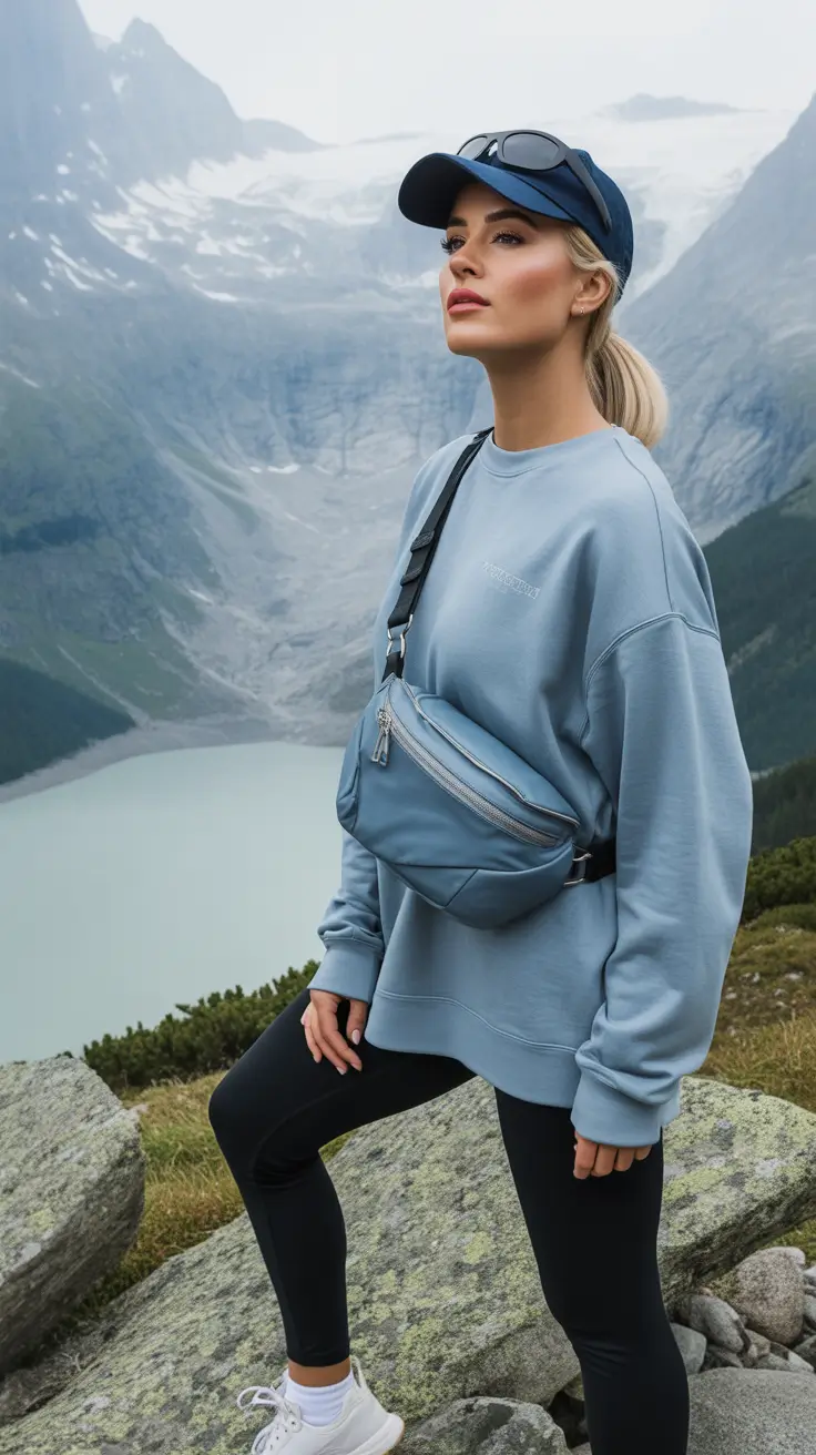 trendy camping spring outfits Oversized Sweatshirts for High Elevation Calm