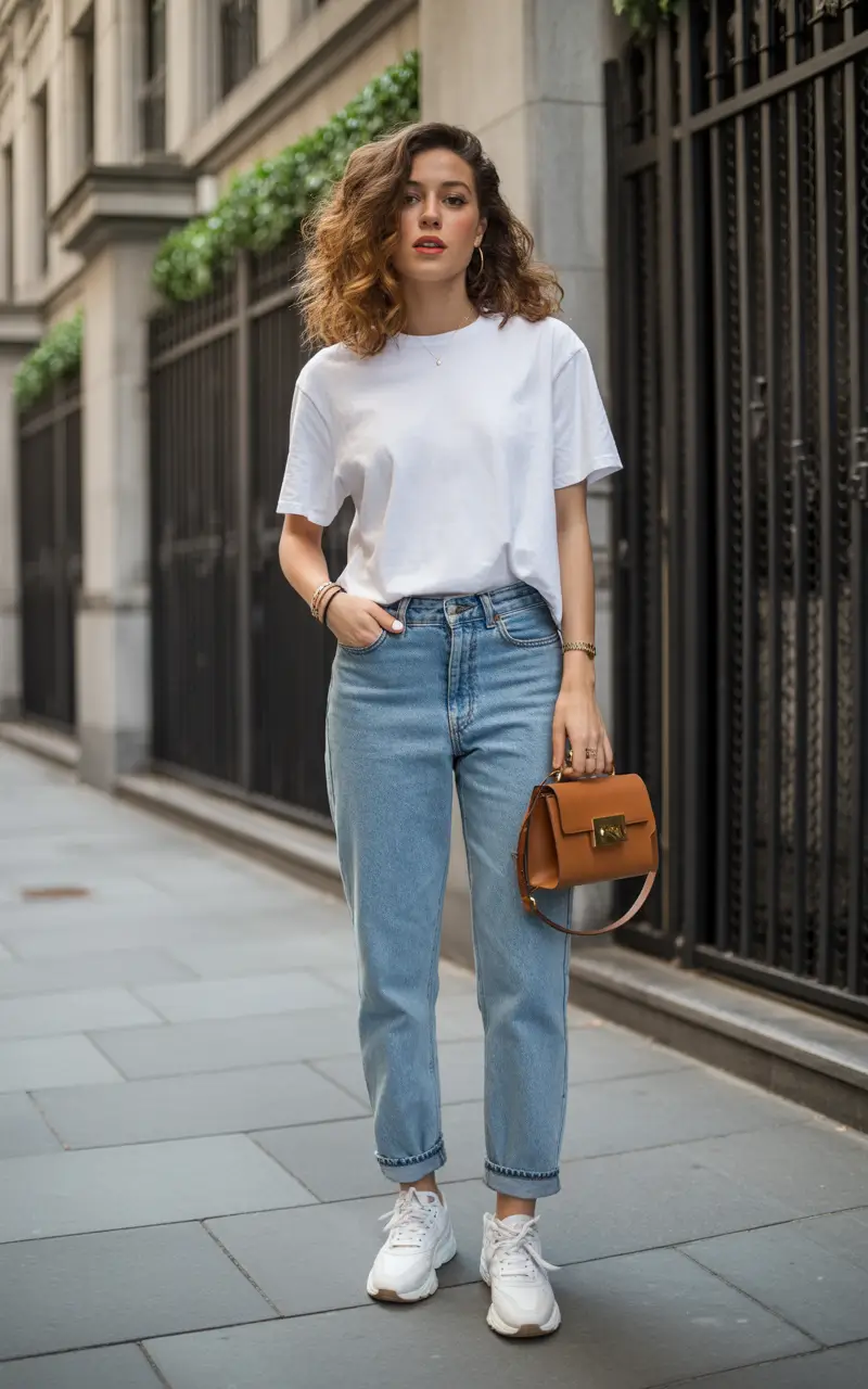 trendy spring outfit with a t-shirt for casual wear 2026 Timeless White Tee With Effortless Spring Simplicity