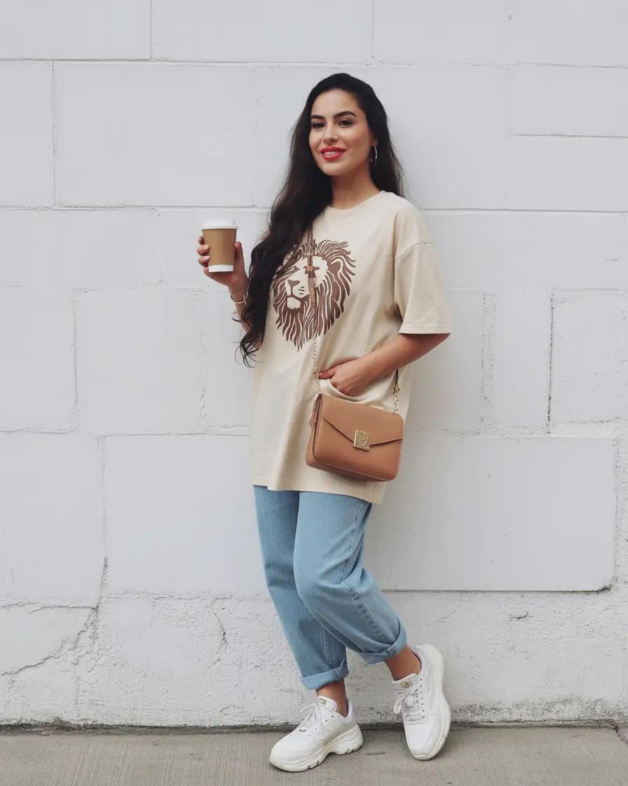 trendy spring outfit with a t-shirt for casual wear 2026 Relaxed Graphic Tee Energy for Slow Spring Mornings