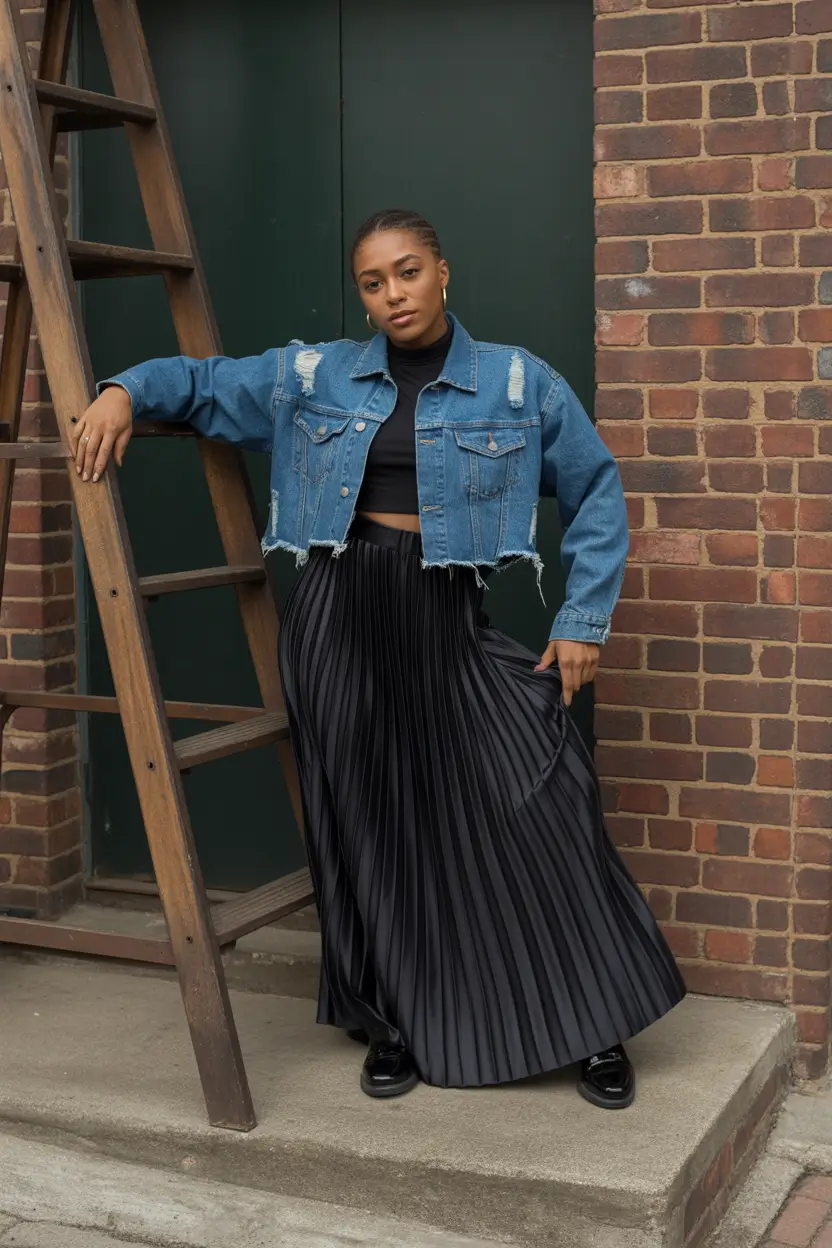 beautiful spring outfits for brunch 2026 denim layers with soft structure