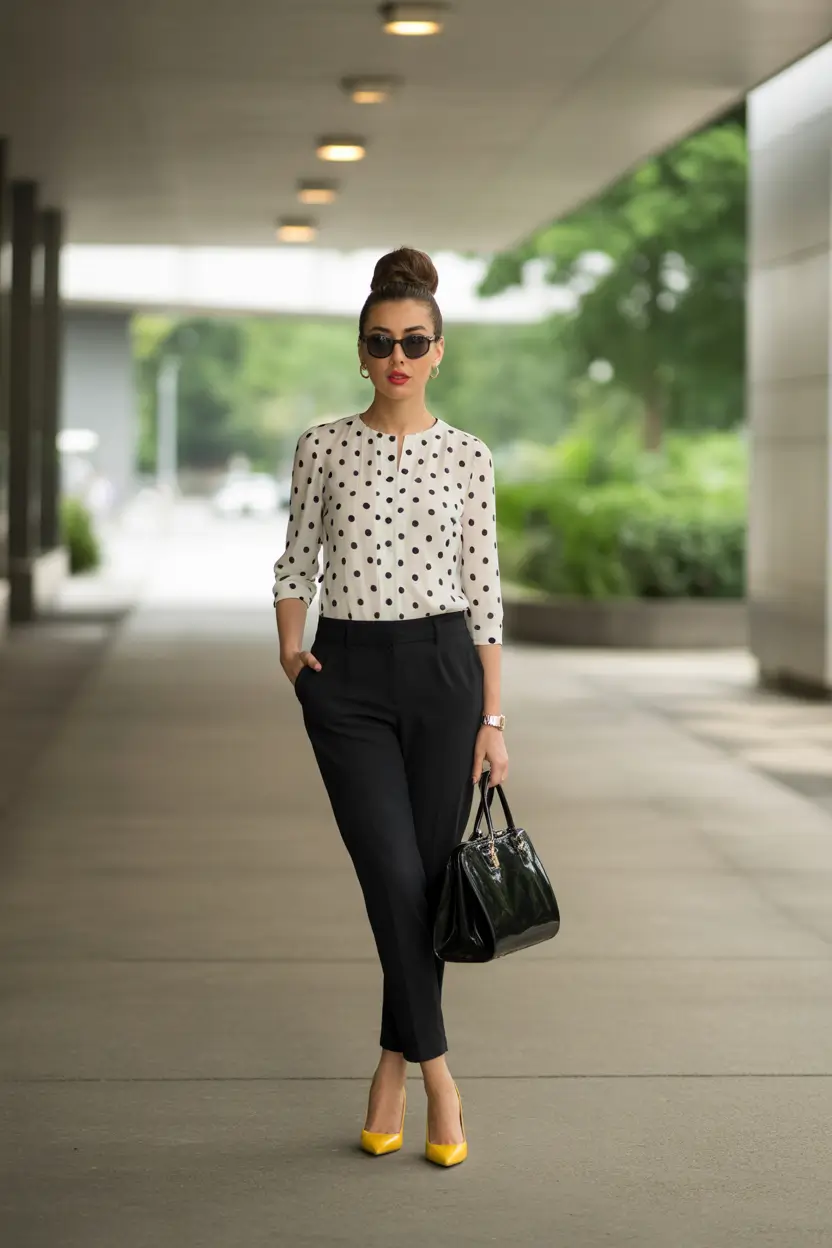 beautiful spring outfits for brunch 2026 polished contrast with timeless appeal