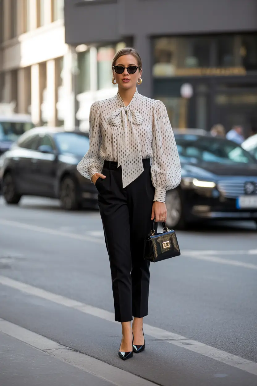 best classy spring outfits 2026 blouse tailored pants