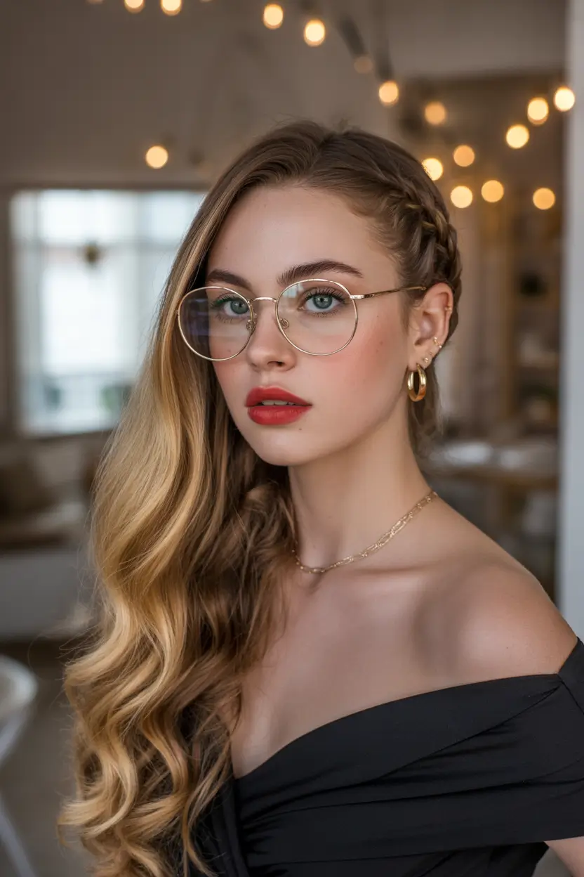 casual spring hairstyles 2026 Side Braid with Soft Waves and Definition