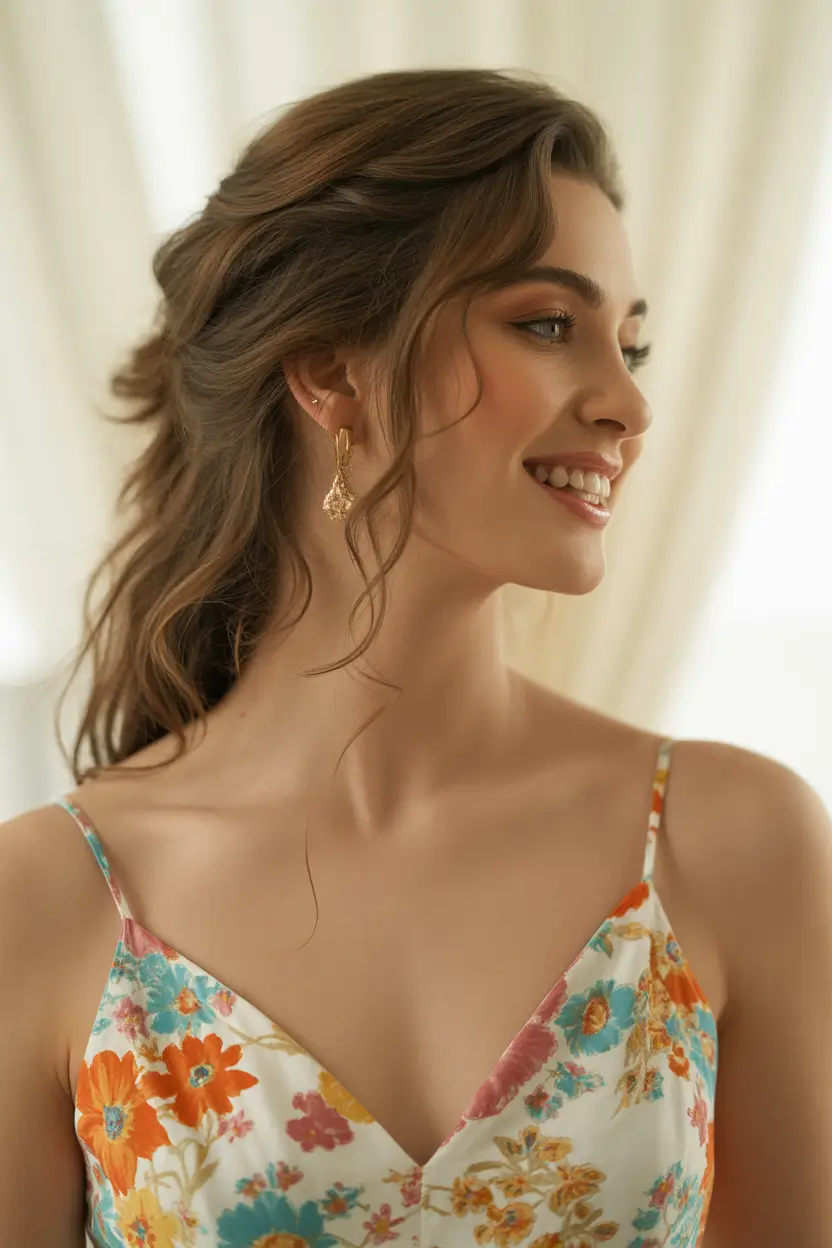 casual spring hairstyles 2026 Loose Textured Pony with Face Framing Strands