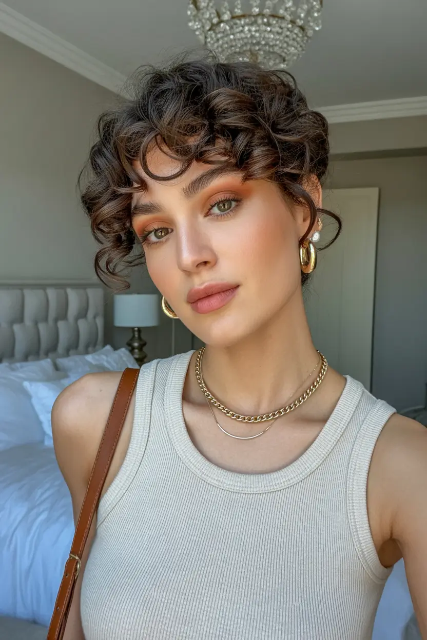 casual spring hairstyles 2026 Textured Pixie with Soft Bangs