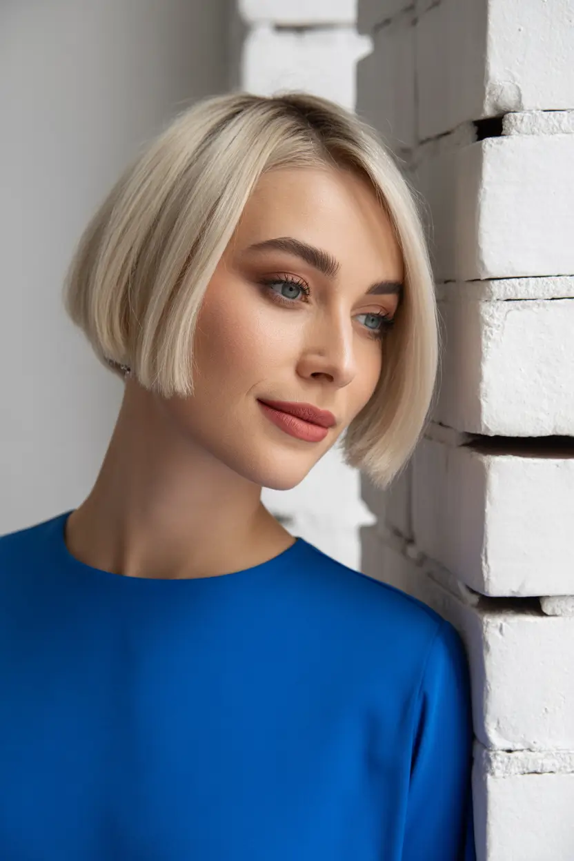 spring Haircuts for Women Over 50 Clean Cut Blunt Bob With Precision Ends