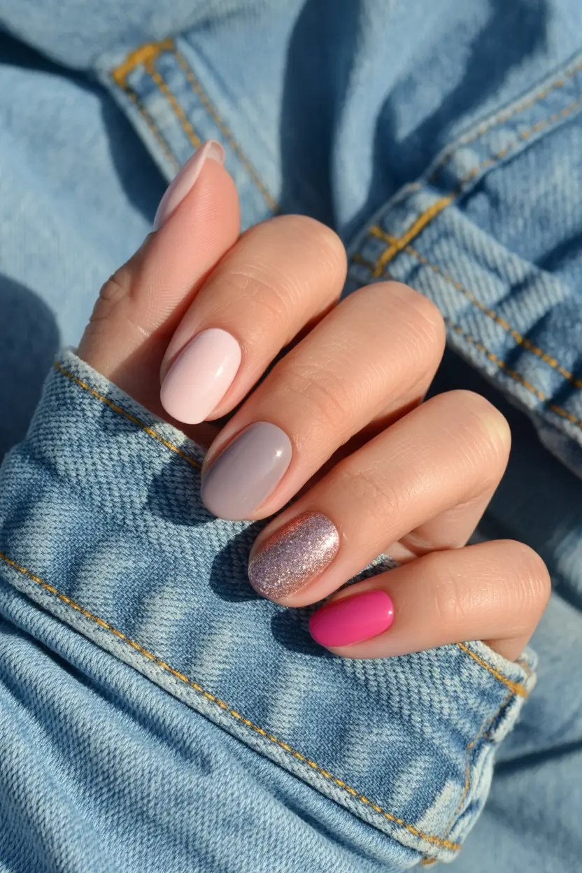 cute spring long nails 2026 soft pastel minimal accent