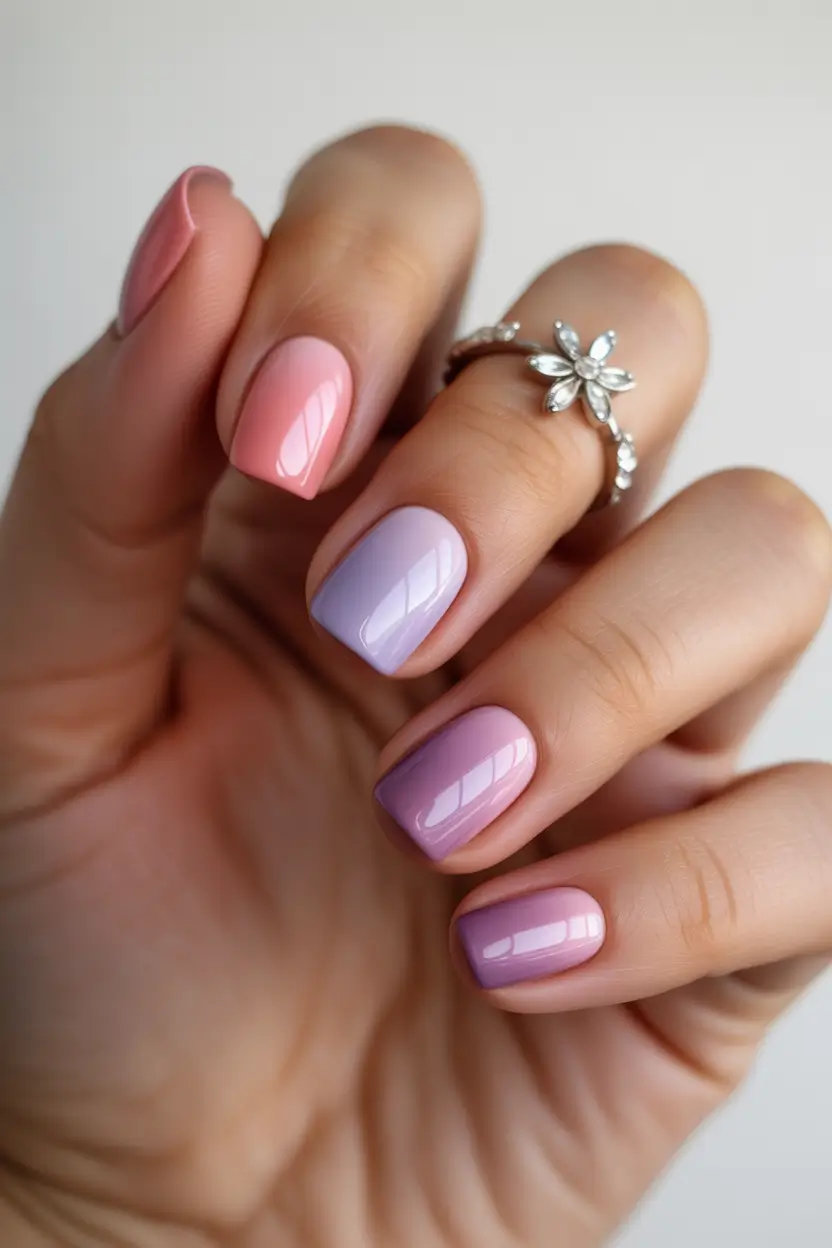 cute spring long nails 2026 pastel square style