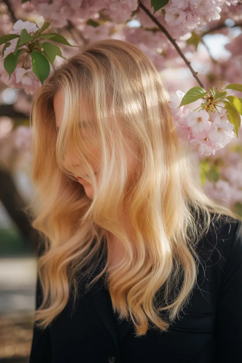 dreamy spring hair color trends 2026 Warm Spring Blonde With Natural Glow