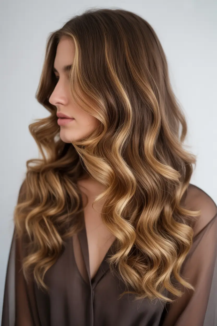 dreamy spring hair color trends 2026 Classic Brunette With Caramel Dimension