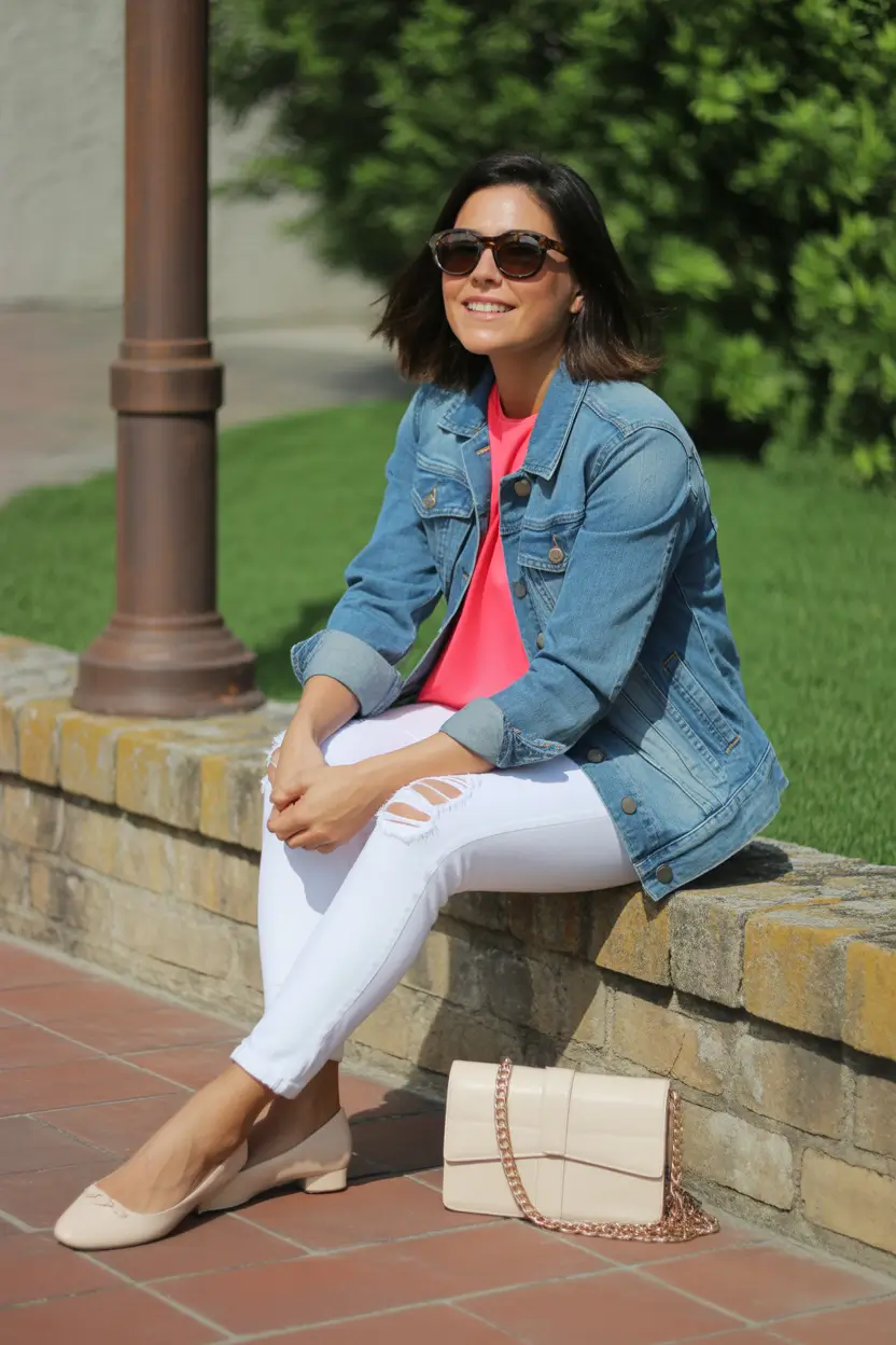 fresh casual spring outfits 2026 smart denim jacket