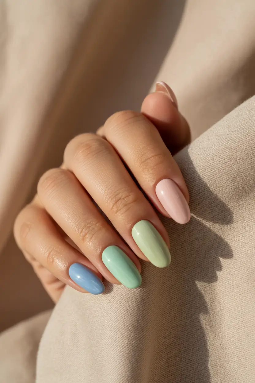 March Nails ideas 2026 - spring trends Soft Pastel Balance With a Clean Finish