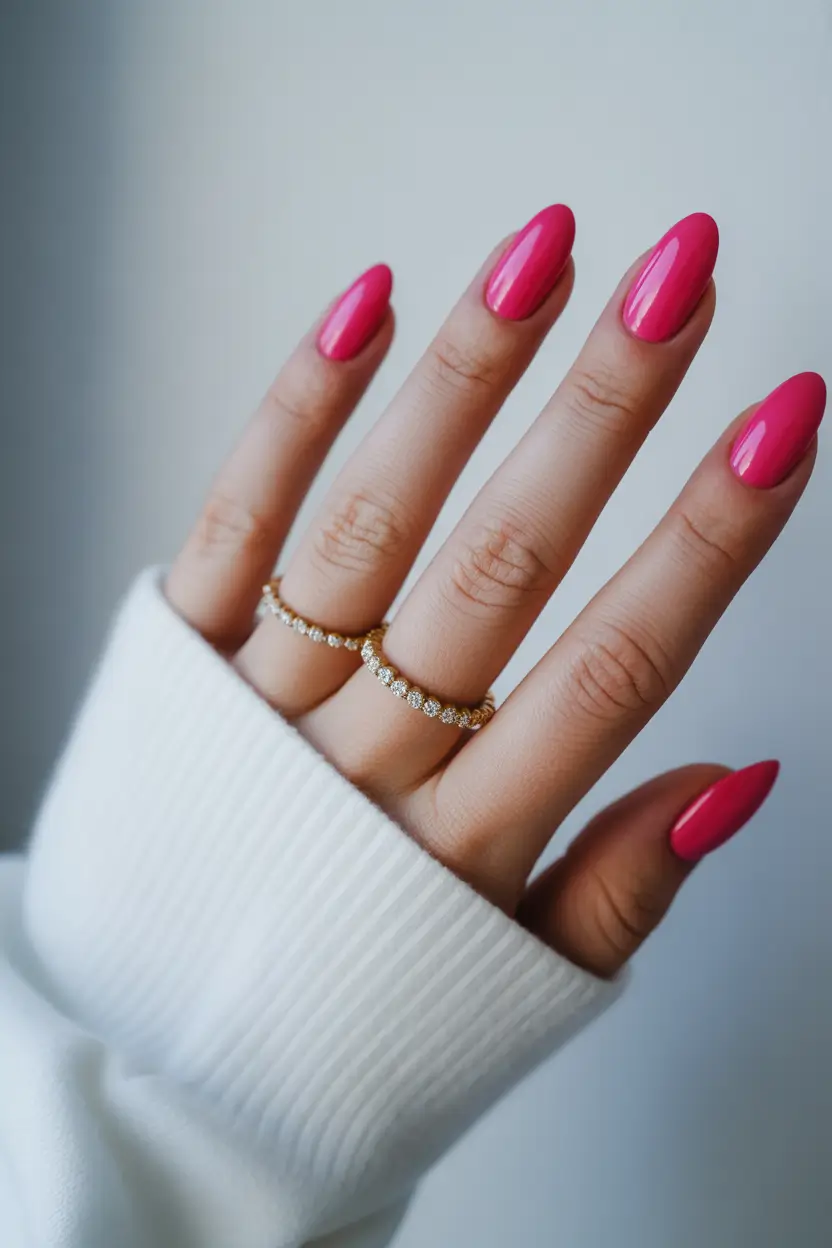 March Nails ideas 2026 - spring trends Vivid Pink Nails That Signal a Seasonal Shift