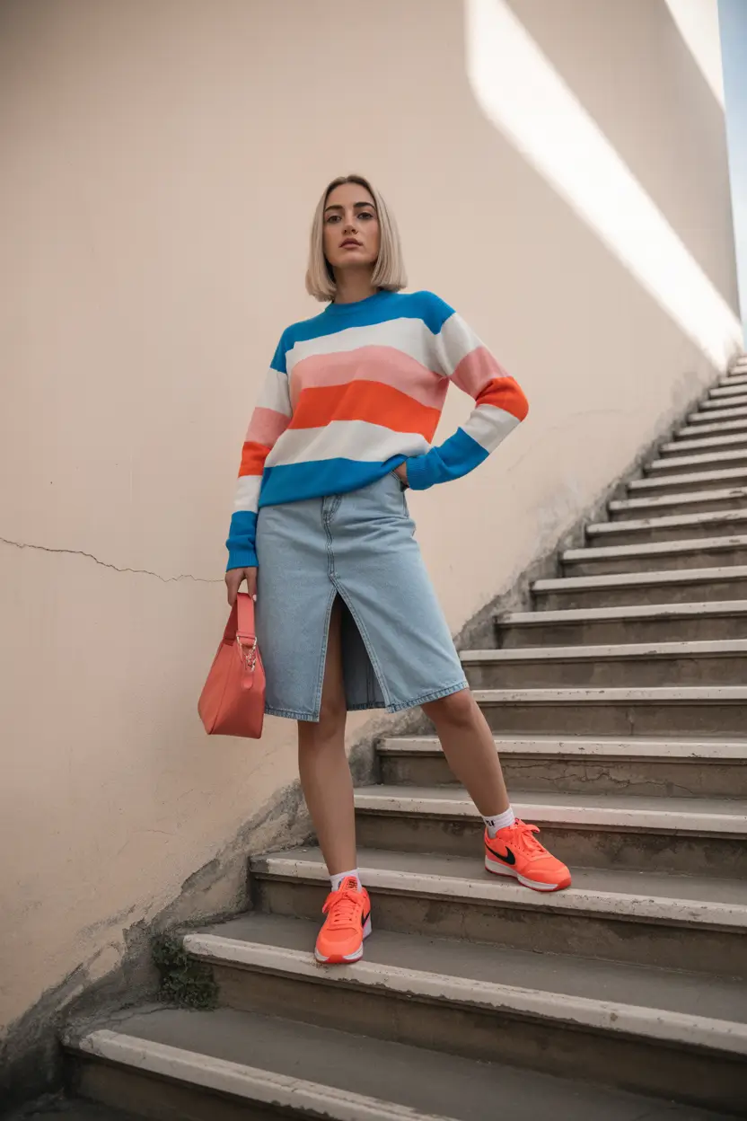 March Outfits ideas 2026 - spring trends sporty color block 12