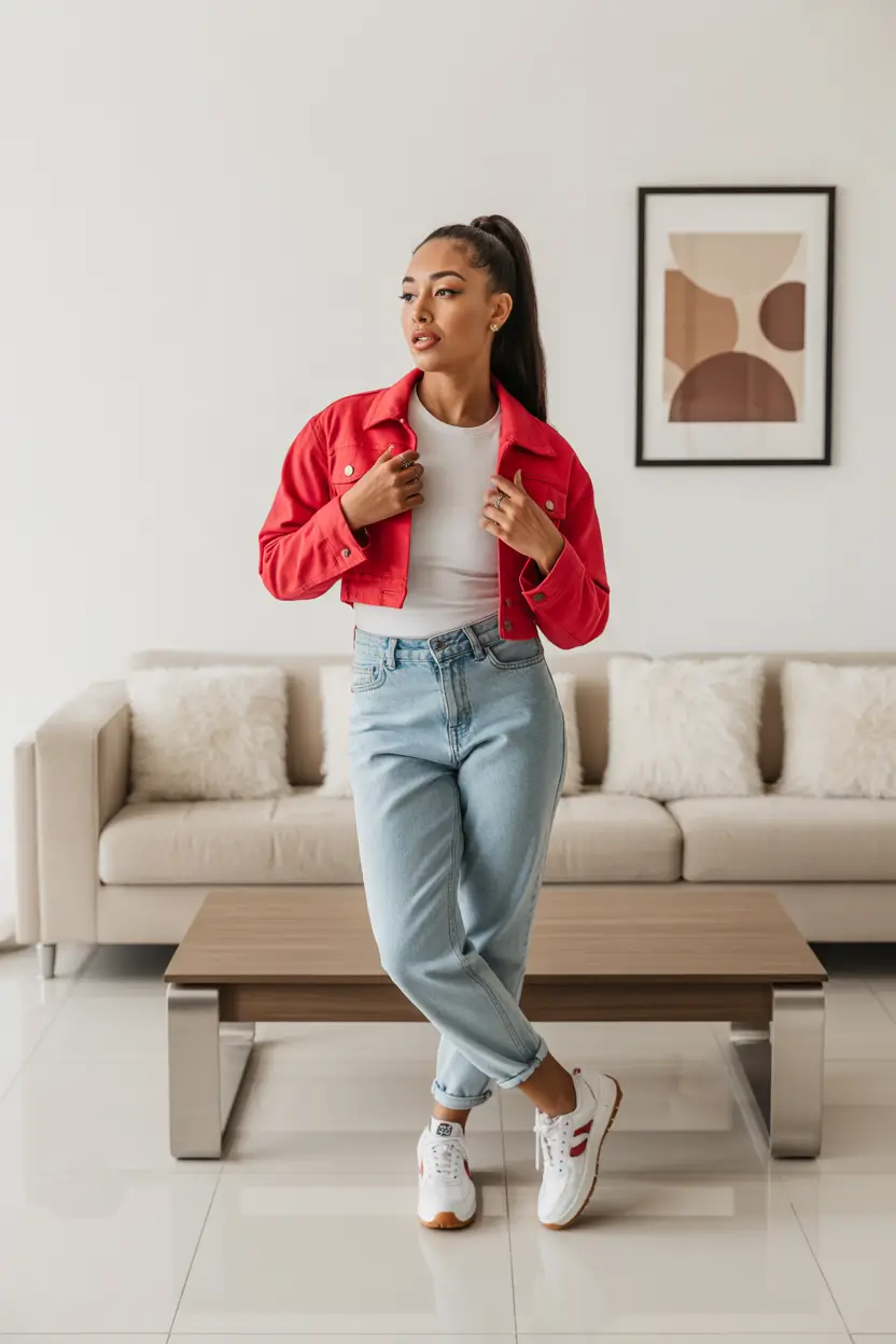 March Outfits ideas 2026 - spring trends cropped jacket denim 20