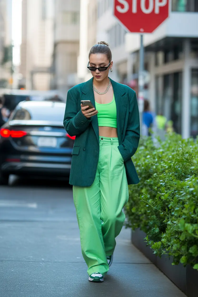 March Outfits ideas 2026 - spring trends green tailoring 7