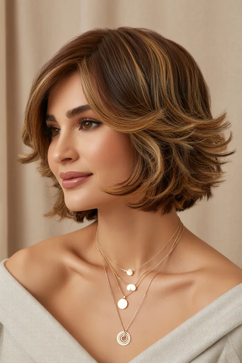 perfect spring bob haircut 2026 Soft Layered Bob With Warm Dimension
