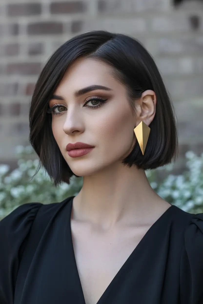 perfect spring bob haircut 2026 Sharp Jet Black Bob With Sculpted Precision