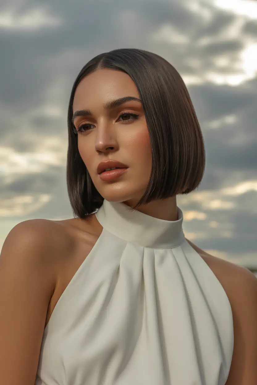 perfect spring bob haircut 2026 Polished Dark Bob With Elegant Finish