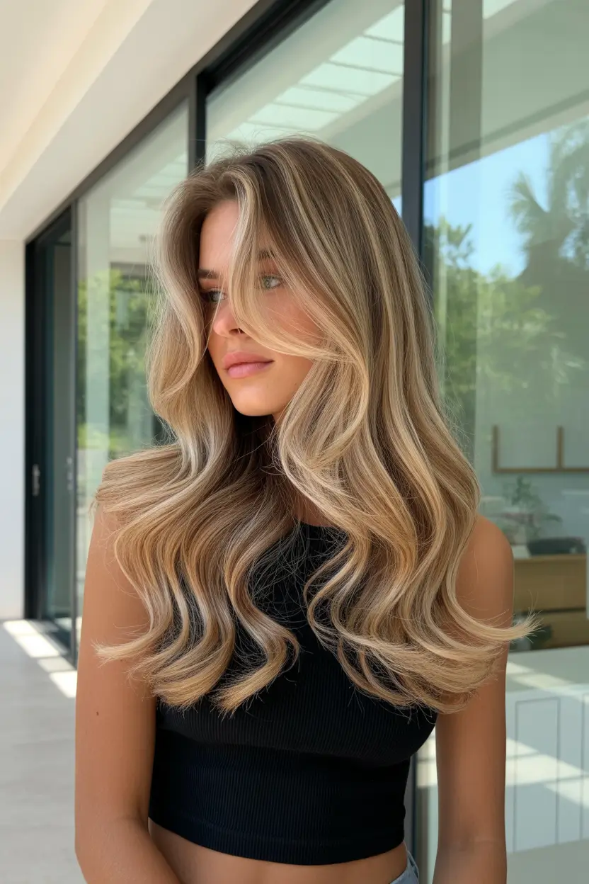 simple spring hair trends 2026 Long Blonde Waves With Airy Movement