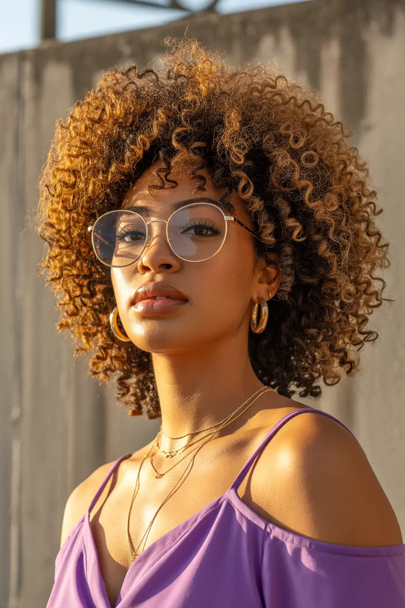 simple spring hair trends 2026 Natural Curly Shape With Warm Dimension