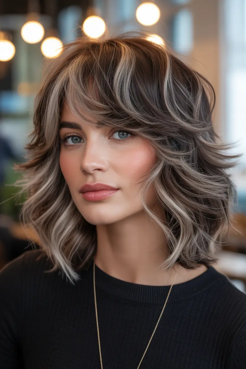 simple spring hair trends 2026 Layered Short Cut With Cool Dimension