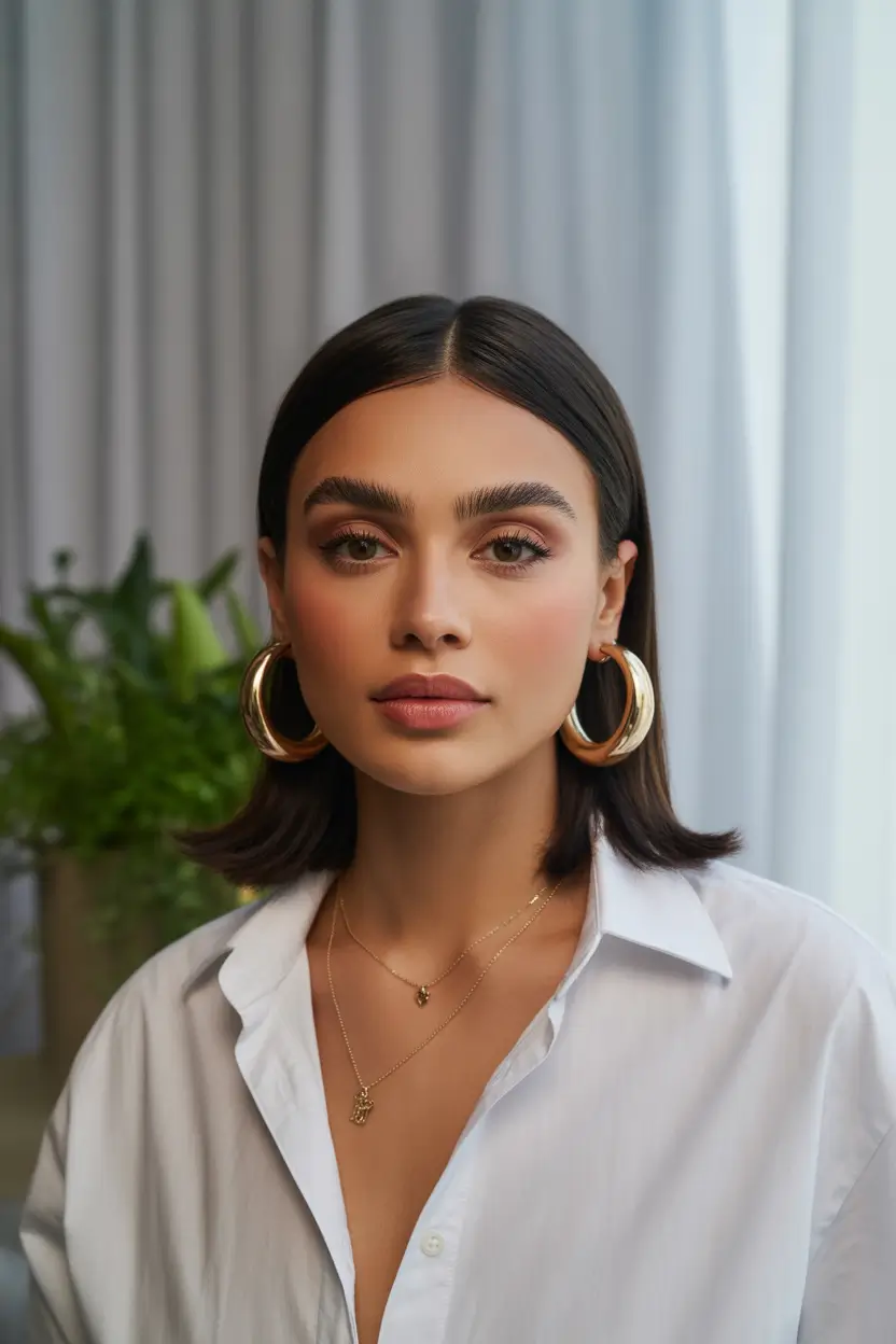 spring mid length haircut Minimal Mid Length with Tucked In Ends